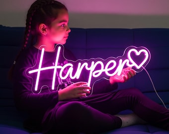 Personalizowany neon z imieniem do pokoju dziecięcego – LED do sypialni, pokoju zabaw lub pokoju niemowlęcia
