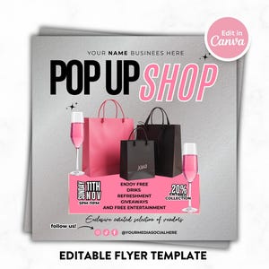 Pop up shop Template, social media post, instagram flyer, flyer design, pop up shop flyer, vendors, boutique, beauty, lashes, hair