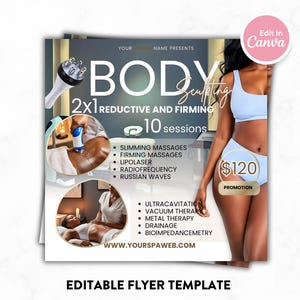 DIY Body Sculpting Flyer, Body Contouring Course Flyer, Body Contour Masterclass Flyer, Spa Flyer, Social Media Flyer
