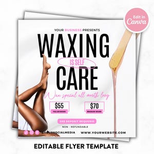 Wax Flyer, Wax Booking Flyer, Body Wax Booking Flyer, Spa Wax Flyer, Body spa, Waxing flyer, Wax Book Now Flyer, Esthetician Booking Flyer