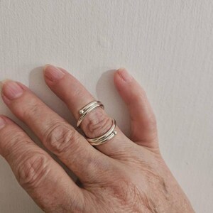Adjustable Sterling Silver or Brass Swan Splint Ring Handmade Joint Support Ultimate Silver Ring Woman Gift Ring