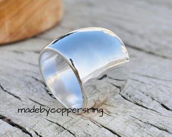 Dikke bolvormige ring van 925 sterling zilver, een perfect cadeau voor mannen en vrouwen. Brede boho statement ring, handgemaakte zilveren sieraden.