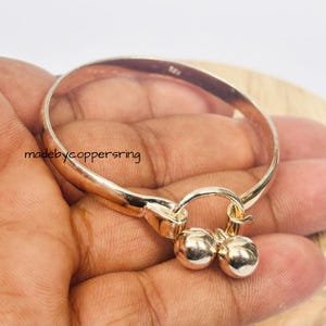 Thick Sterling Silver West Indian Bangles, 2 Ball Silver West Style Bracelet, Classic Silver Cuff Bracelet Handmade Hook Bracelet