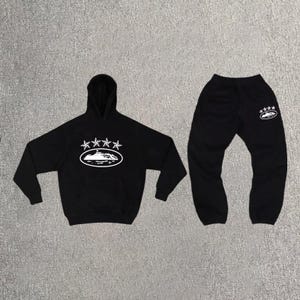 Black Star Logo Hoodie & Sweatpants Trainingsanzug - 2-teiliges Jogger-Set für Männer