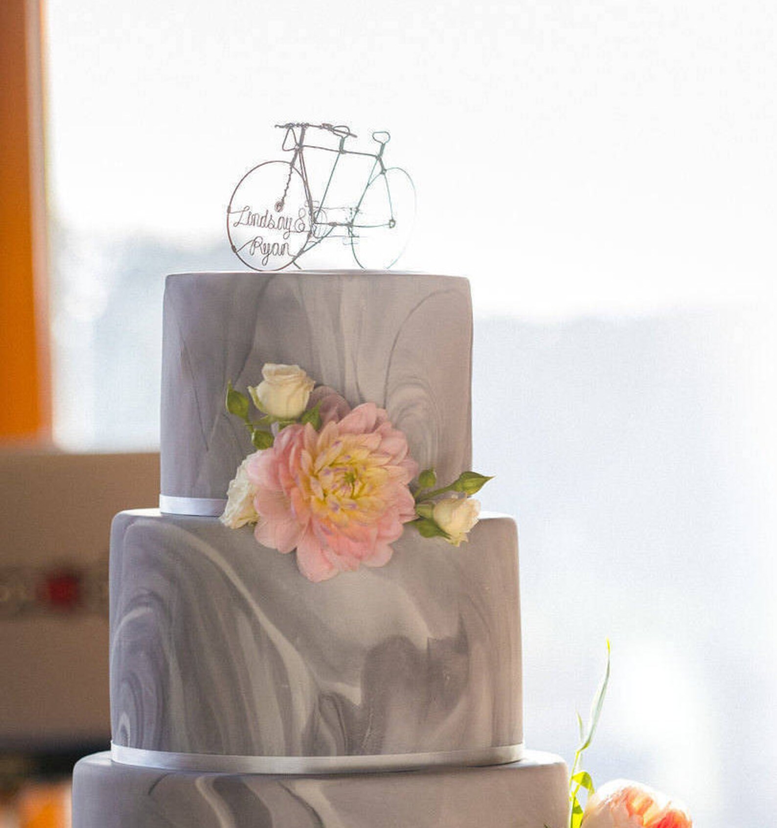 TANDEM BIKE Wedding Cake Topper or Engagement Decor Bicycle Cake
