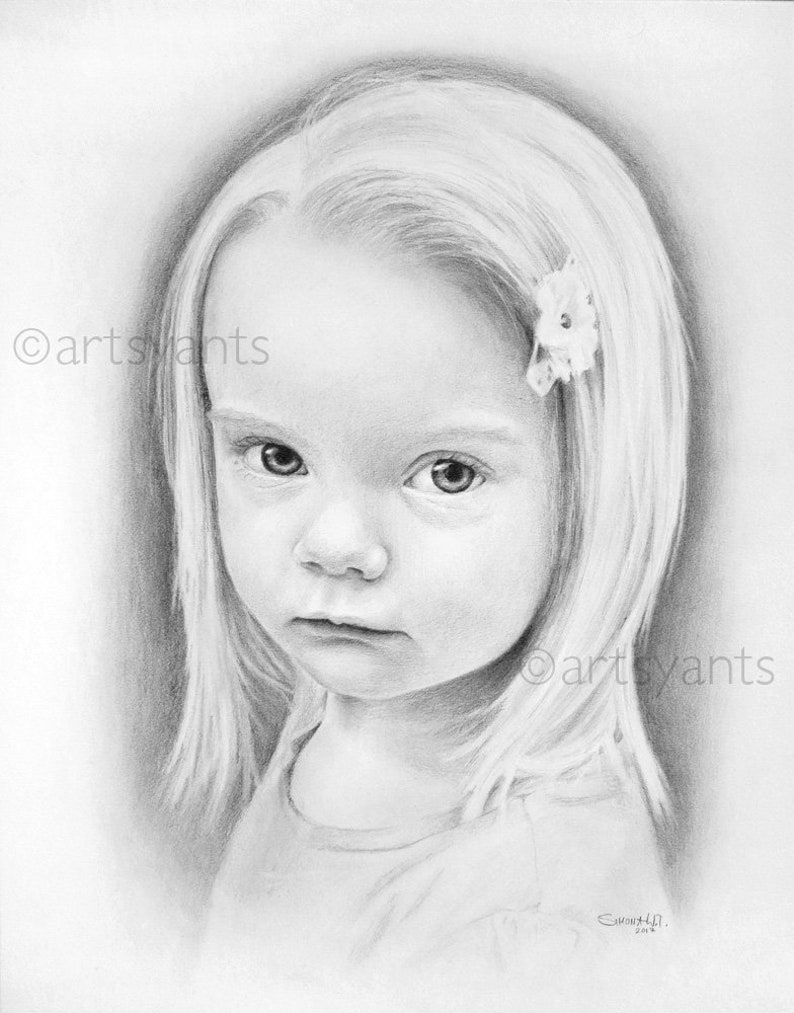 Custom Pencil Portrait Handmade Pencil Drawing from your ...