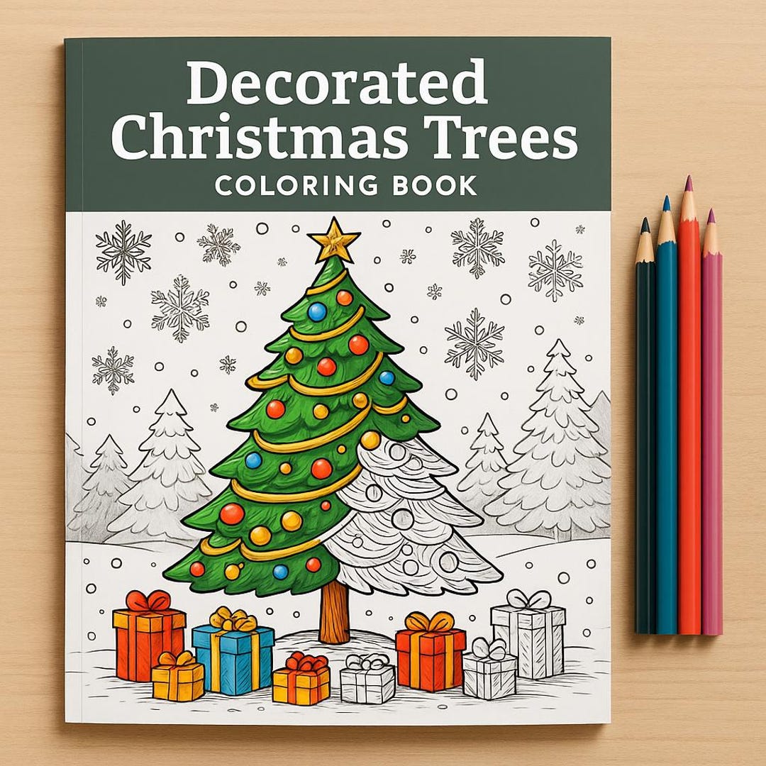 Decorated Christmas Trees Coloring Book – 30 Holiday Masterpieces to ...