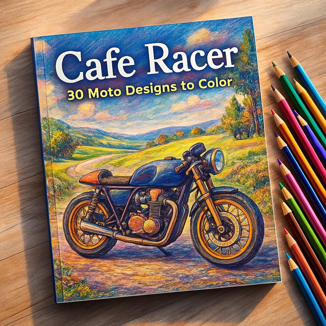Cafe Racer – 30 Moto Designs to Color - Etsy