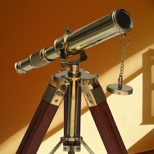 Handcrafted Brass Spyglass Telescope – 10” Working Nautical Scope on Tripod, Gift for Explorer Lovers