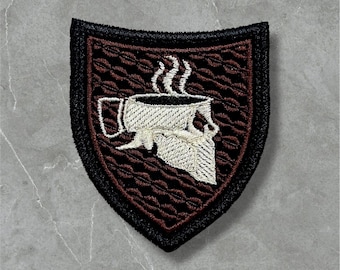 Tactical patch - skull and coffee  2.7’x 3.1’
