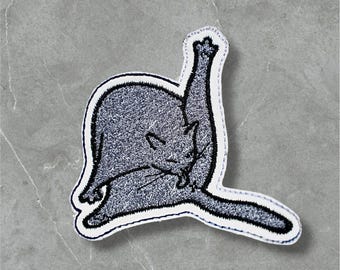 Custom Iron On Kitty Cat Patch (Selectable Colors) 3.3’x3.2’ inch