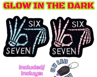 Six Seven Viral Meme Embroidered Glow In Dark Patch Iron On