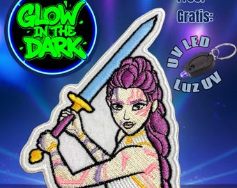 Rumi  From K-Pop Demon Hunters Glow in the Dark Embroidery Patch Iron On 4.4x3.2 inches