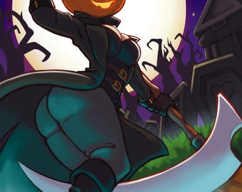 Pumpkin Gal: Art Print 8.3x11.7