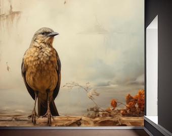 Large Vintage Bird Sticker | Photo wallpaper