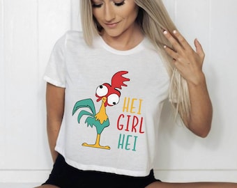 Hei Girl Hei Crop Top, Princess Moana Crop Top, Disney Birthday Girl Shirt, Princess Birthday Trip, Princess Besties Crop Tee, Birthday Girl