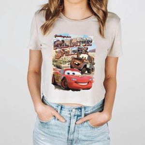 Retro Radiator Springs Cars Movie Crop Top, Lightning McQueen Crop Top, Cars Movie Disney Crop Tee, Disney Family Trip Crop Top