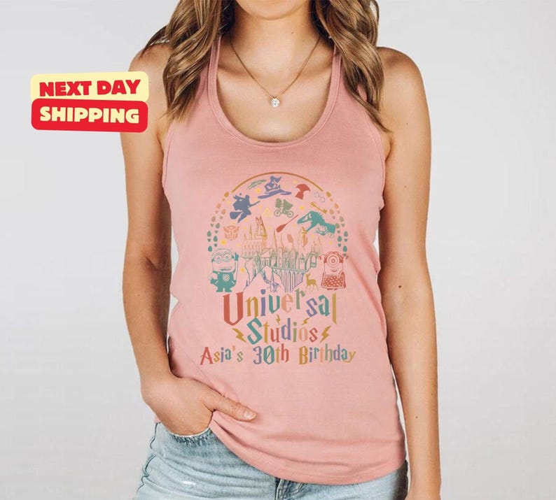 Next Level Asia's 30th Birthday Universal Studios Tank Top, Vacation Tee, Disneyland TShirt, Disney Trip Shirt, Disney World Tee image 4