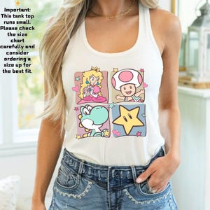 Mario Princess Girls Tank Top, Princess Peach Mario Tank Top, Princess Peach Tank Top, Super Mario Shirt, Mario Group Birthday