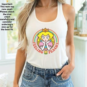 Mario Princess Girls Tank Top, Princess Peach Mario Tank Top, Princess Peach Tank Top, Super Mario Shirt, Mario Group Birthday