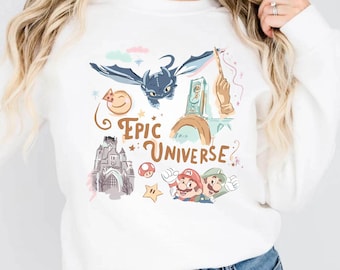 Epic Universe Sweatshirt, Orlando Park Epic Universe Hoodie, Coquette Bow Mario Sweatshirt, How To Train Your Dragon Sweat, Magic Kingdom