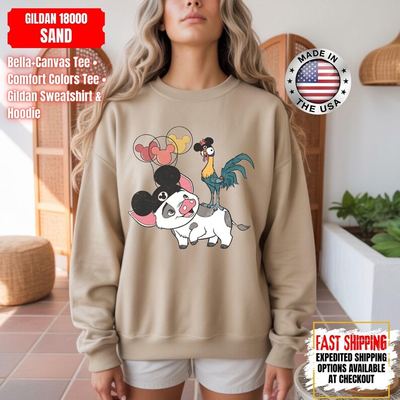 Camisa "Hei Girl Hei Moana" con colores cómodos, camisa de la princesa Moana de Disney, sudadera de viaje de Disney, camisas de Disney para niños pequeños imagen 7