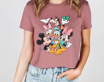 Retro Disneyland California Crop Top, Disneyland Est 1955 Crop Top, Mickey And Friends Crop Tee, Disney Vacation Tee, Walt DisneyWorld