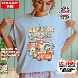 Retro Comfort Colors Radiator Springs Cars Movie Shirt, Lightning McQueen Shirt, Cars Movie Disney Shirt, Disney Family Trip Sweatshirt image 4