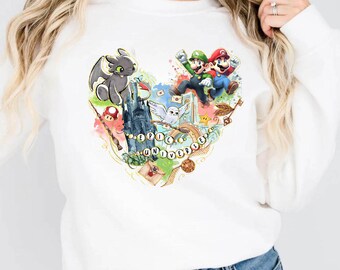 Epic Universe Sweatshirt, Orlando Park Epic Universe Hoodie, Coquette Bow Mario Sweatshirt, How To Train Your Dragon Sweat, Magic Kingdom