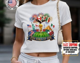 World Soccer 2026 Crop Top, USA Canada Mexico, Championship 2026, Football Cup, World Soccer 2026 Crop Top, International Football Crop Top