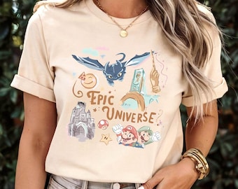 Epic Universe Shirt, Orlando Park Epic Universe Shirts, Bow MarioT-Shirt, How To Train Your Dragon Shirt, Magic Kingdom Tee