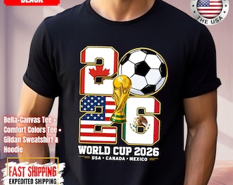 World Soccer 2026 Shirt, USA Canada Mexico, Championship 2026, Football Cup, World Soccer 2026 Shirt, International Football Shirt