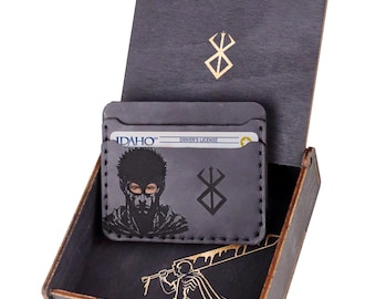 Berserk Anime Leather Cardholder Wallet: Engraved Geeky Accessory