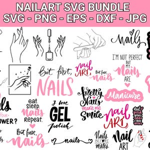 Nail Tech SVG Bundle: Nail Art Cut Files for Shirt Prints (Digital Download