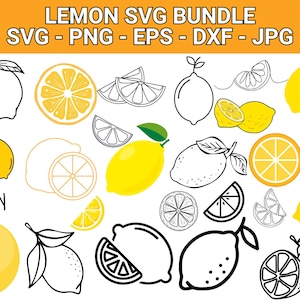 Citron SVG Clipart-paket: Cricut- och Silhouette-klippfiler (digital nedladdning)