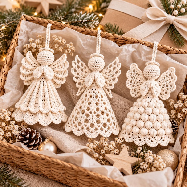 crochet angel pdf,holiday decor pdf,crochet ornament,christmas angel,heirloom crochet,christmas crochet,crochet tree decor,lace angel pattern