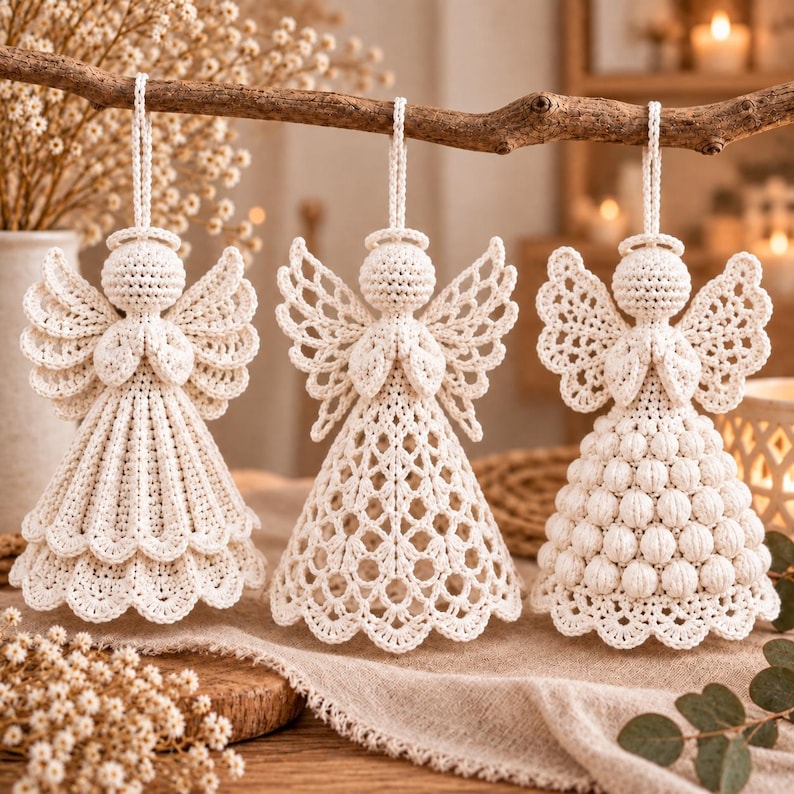 crochet angel pdf,holiday decor pdf,crochet ornament,christmas angel,heirloom crochet,christmas crochet,crochet tree decor,lace angel pattern