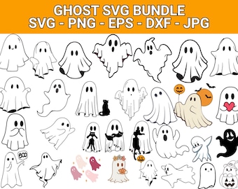 Spooky Ghost SVG Bundle: Halloween Graphics (Digital Download)