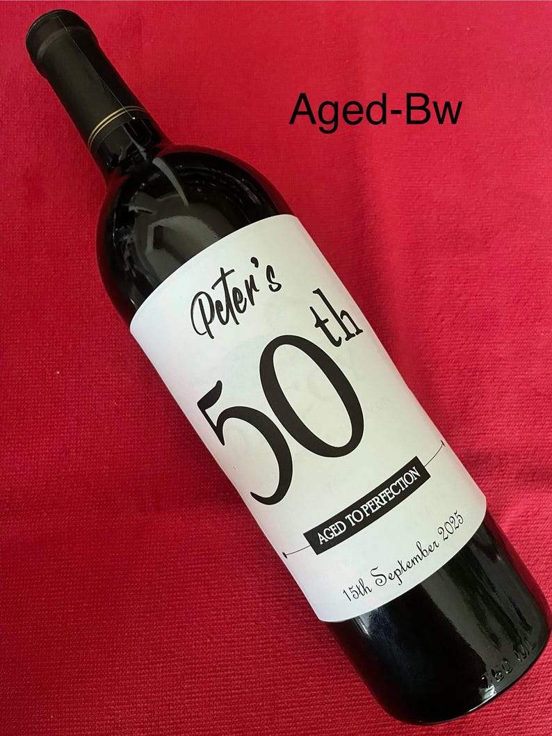 Funny 50th Birthday Wine Bottle Sticker Waterproof Party Label Etsy funny-50th-birthday-wine-bottle-sticker-waterproof-party-label-etsy