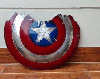 Broken Captain America Shield – Battle Damaged Marvel Superhero Prop Replica | Avengers Cosplay, Collectible Inspired Gift