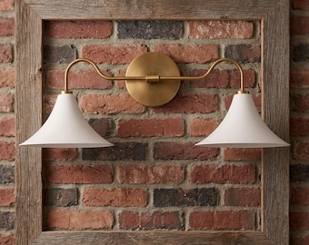 Mid Century Bathroom Vanity Light Handmade Brass Double Wall Sconce light home deocr lighting item