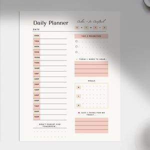 Calm Mom Daily Planner | Printable Daily Schedule PDF | Time Block Planner for Moms | Self-Care & Affirmation Sheet