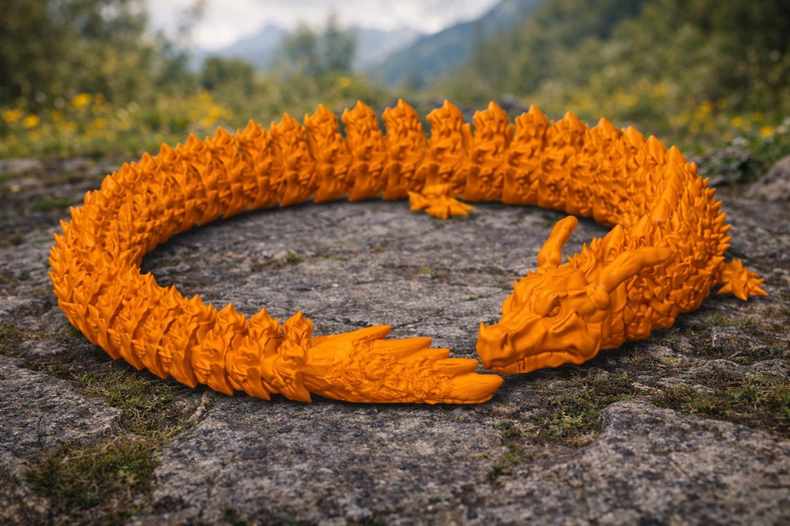 Articulated Dragon STL File – Flexi Print-in-place 3D Model (digital ...