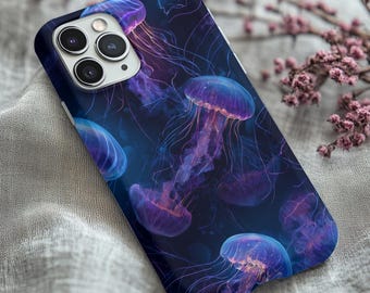 Jellyfish MagSafe Phone Case, Ocean iPhone 17 16 15 14 Pro Max Cover, Tropical Coastal Art Gift, Colorful Beach Lover Case