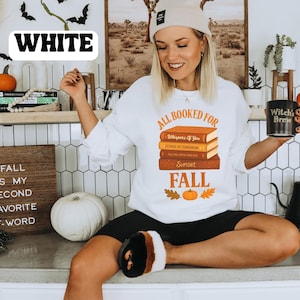 Fall Bookish Sweatshirt, Autumn Book Lover Gift, Cozy Fall Reading Sweatshirt, Bookstagram Fall Vibes Crewneck, Book Club Sweatshirt Gift