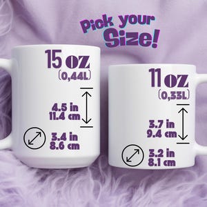 11oz and 15oz Ceramic Mug Size Chart, Mug Sizing Guide Mockup, Printable Mug Size Chart, Mug Mockup JPG, Digital Download for Mug Sellers