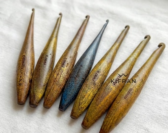 Handmade Crochet Hooks Set:(4mm-10mm) Ergonomic Wooden Crochet Needles by KIFRAN