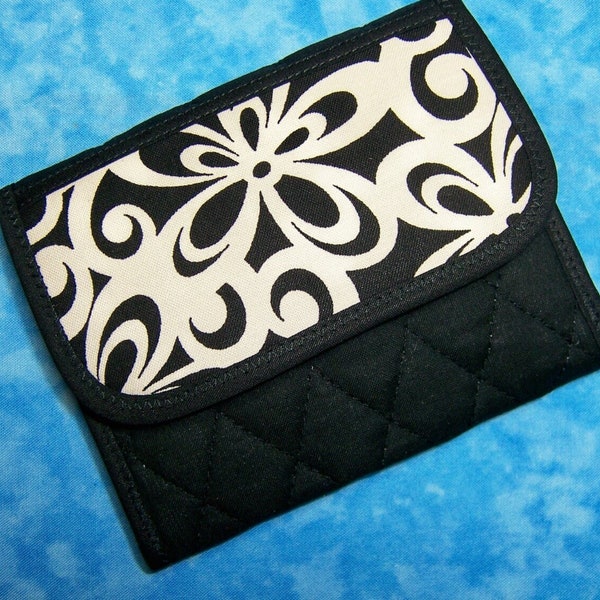 Women Wallet - Small Lightweight Wallet Quilted Fabric Wallet Cloth Trifold Wallet Vegan Ladies Wallet Billfold Velcro Wallet