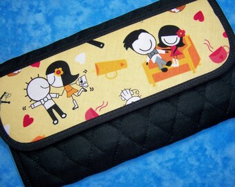 Large Women Wallet - 9 Pocket Organizer Wallet Romantic Valentines Gift Cute Wallet Trifold Ladies Wallet Checkbook Long Wallet Fabric