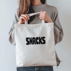 Organic Cotton Snacks Tote Bag: Eco-Friendly Reusable Grocery Bag